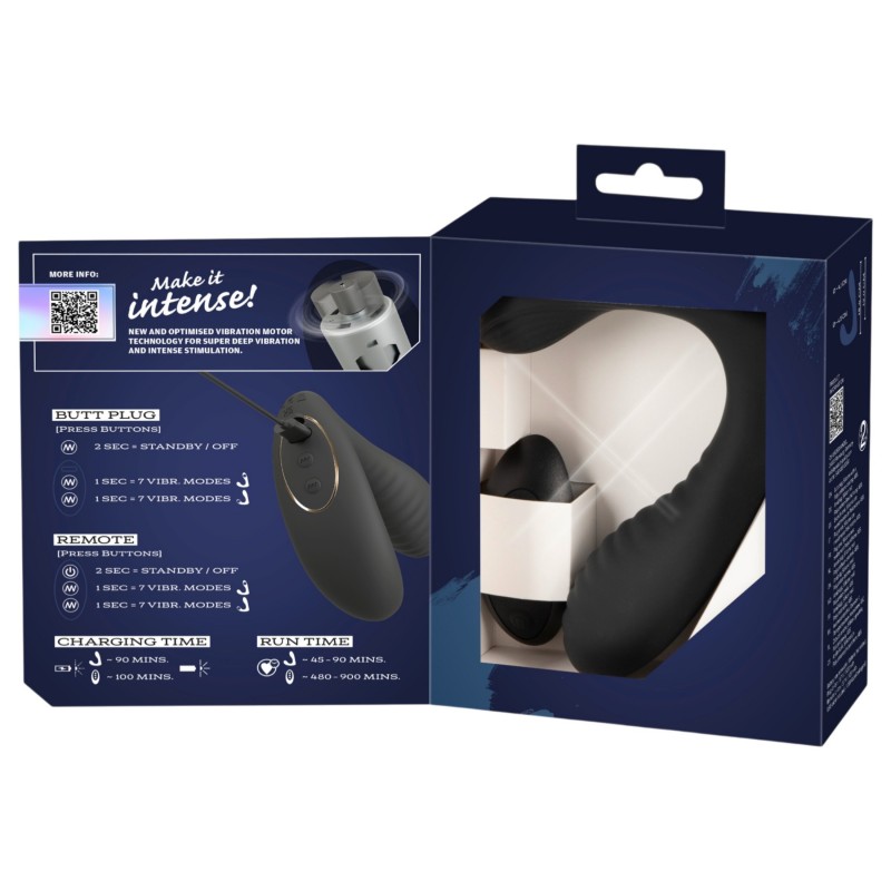 Intense - távirányítós prosztata masszírozó vibrátor (fekete) 128175 termék bemutató kép