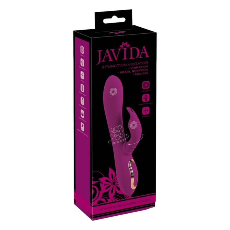 Javida - 3in1 gyöngyös-forgó vibrátor (lila) 91701 termék bemutató kép