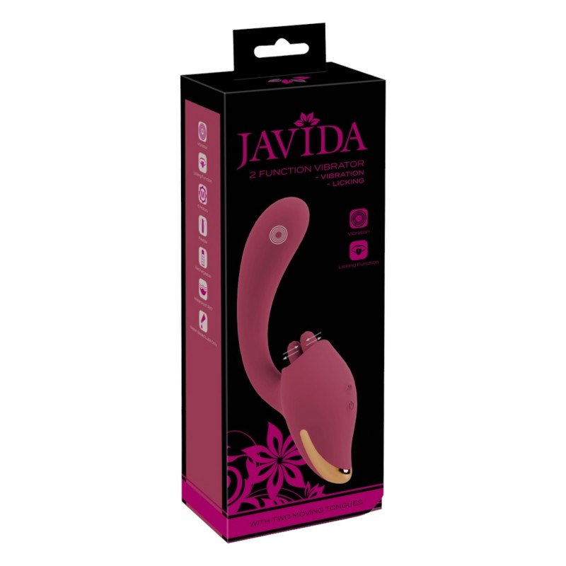 Javida - nyelves 2in1 vibrátor (piros) 95115 termék bemutató kép