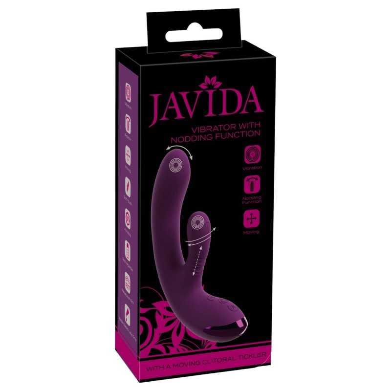 Javida - akkus, nyuszis G-pont és csiklóizgató vibrátor (lila) 151084 termék bemutató kép