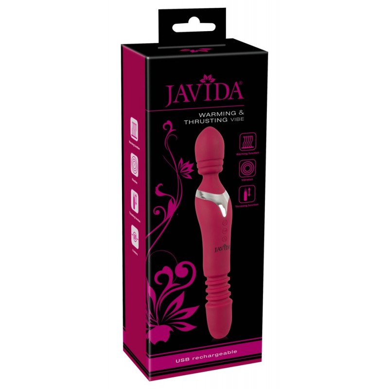 Javida Thrusting - 3in1 masszírozó vibrátor (piros) 72783 termék bemutató kép