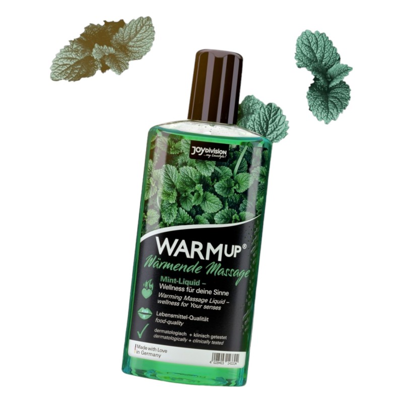 JoyDivision WARMup - melegítő masszázsolaj (menta, 150 ml) 89473 termék bemutató kép