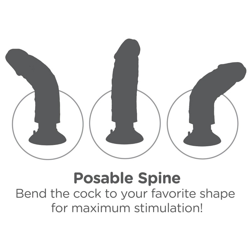 King Cock 7 tapadókorongos vibrátor (18 cm, testszínű) 144247 termék bemutató kép