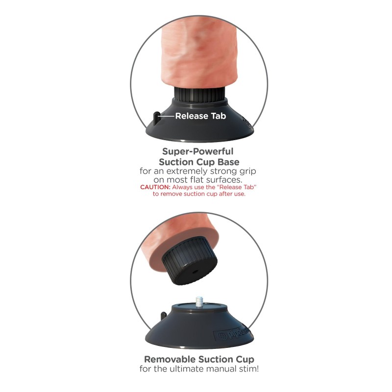 King Cock 7 tapadókorongos vibrátor (18 cm) - natúr 100721 termék bemutató kép