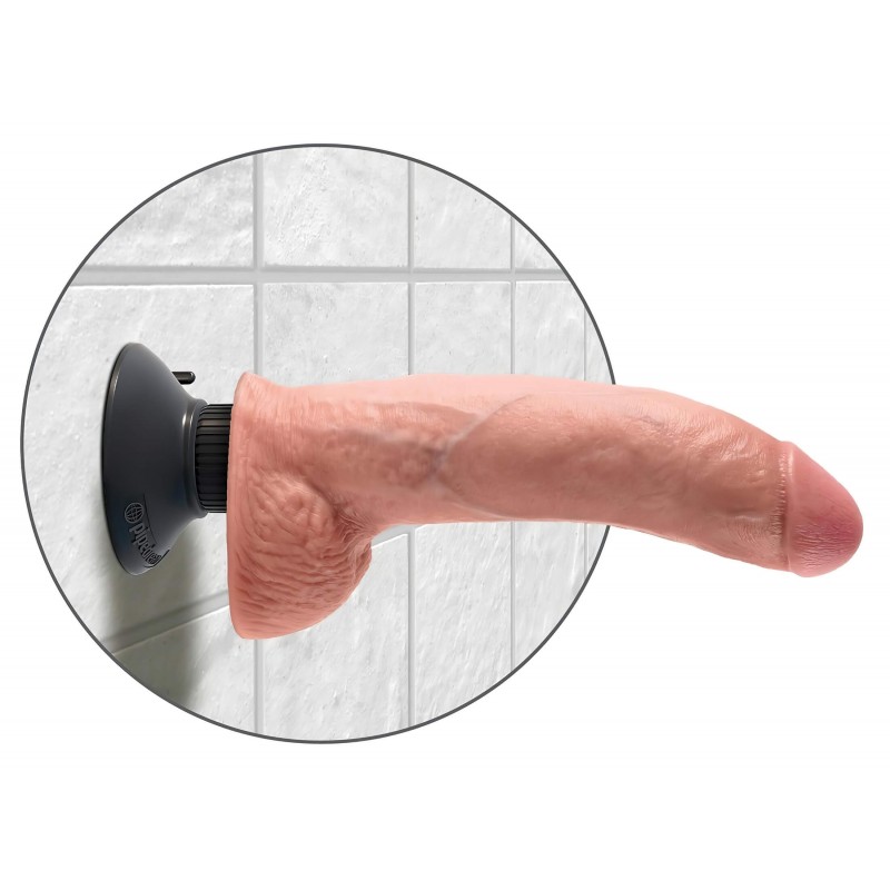 King Cock 9 - hajlítható, tapadókorongos vibrátor (26 cm, natúr) 131853 termék bemutató kép