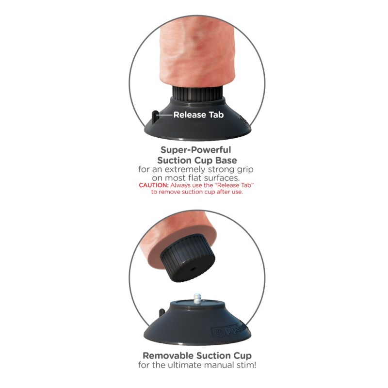 King Cock 9 tapadókorongos vibrátor (23 cm) - natúr 57603 termék bemutató kép