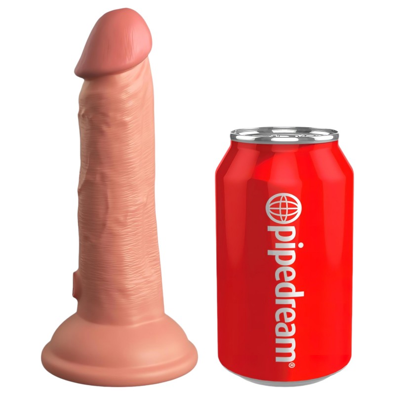 King Cock Elite 6 - élethű vibrátor 15 cm (sötét natúr) 129645 termék bemutató kép