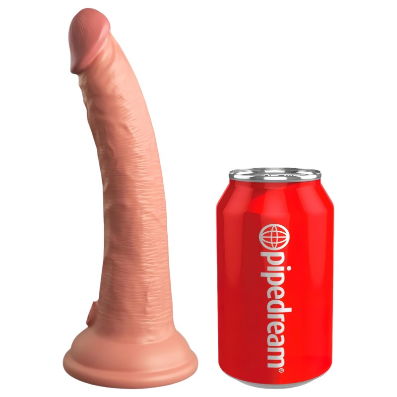 King Cock Elite 7 - tapadókorongos, rádiós vibrátor 18 cm (natúr) 131169 termék bemutató kép