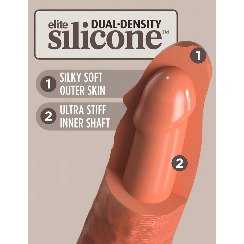 King Cock Elite 8 - élethű vibrátor 20 cm (sötét natúr) 131085 termék bemutató kép