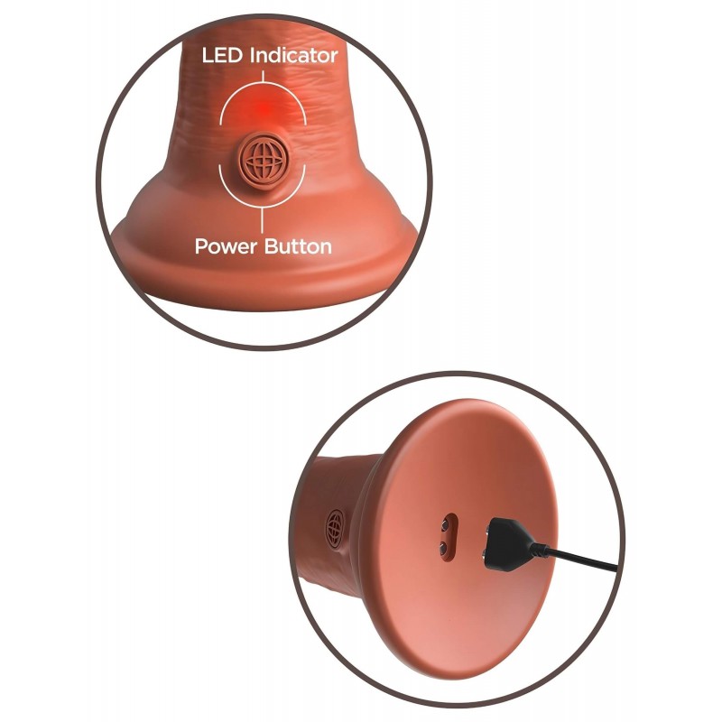 King Cock Elite 8 - élethű vibrátor 20 cm (sötét natúr) 131086 termék bemutató kép