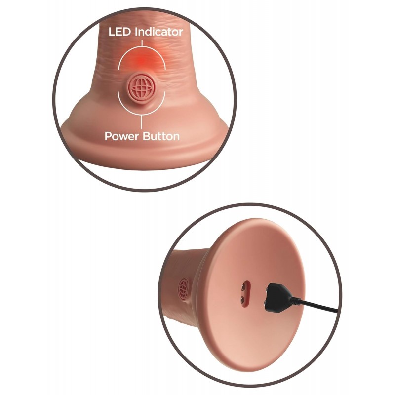 King Cock Elite 8 - testszínű élethű, tapadókorongos vibrátor (20 cm) 159798 termék bemutató kép