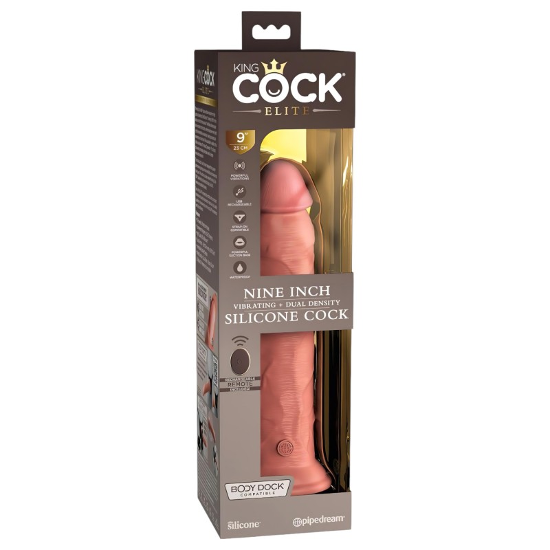 King Cock Elite 9 - tapadókorongos vibrátor 23 cm (natúr) 134838 termék bemutató kép