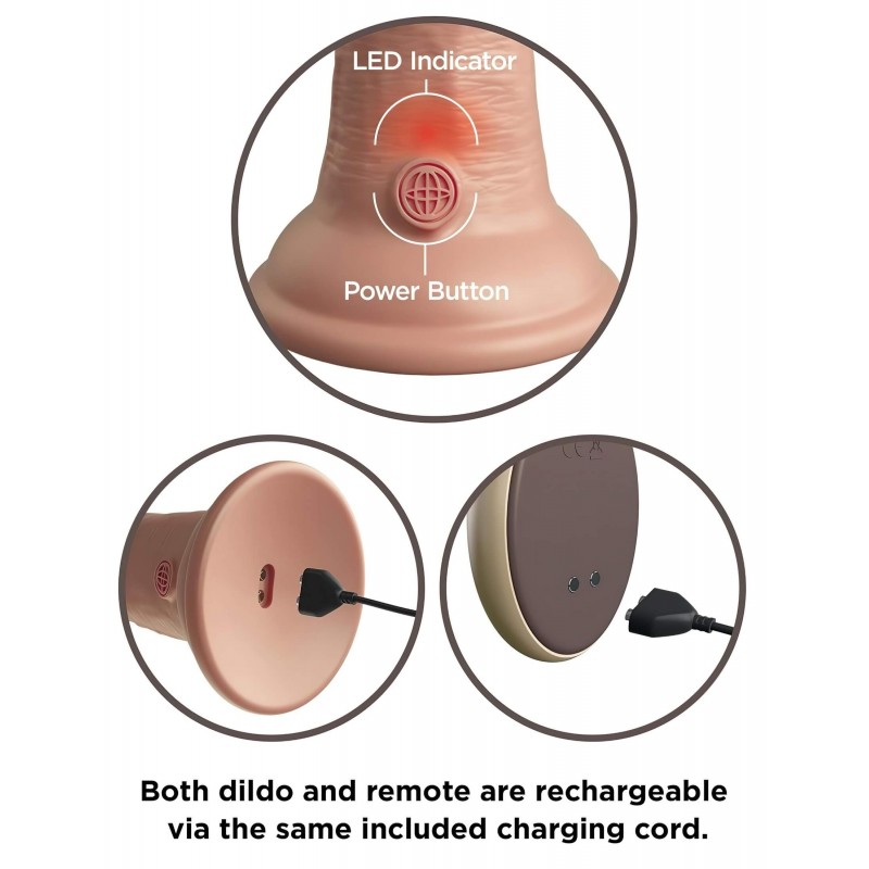 King Cock Elite 9 - tapadókorongos vibrátor 23 cm (natúr) 134842 termék bemutató kép