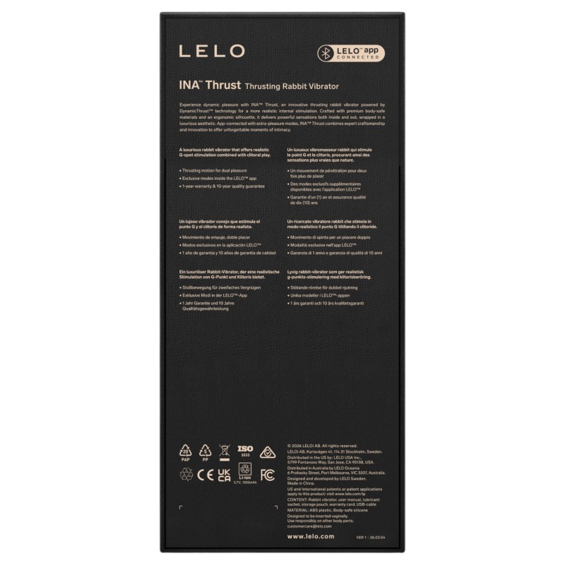 LELO - INA Thrust lökő nyuszivibrátor (lila) 145180 termék bemutató kép