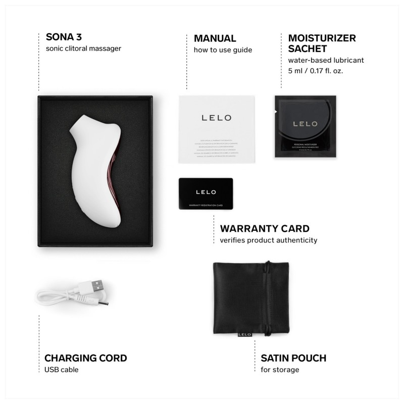 LELO Sona 3 - hanghullámos csiklóizgató (fehér) 126540 termék bemutató kép