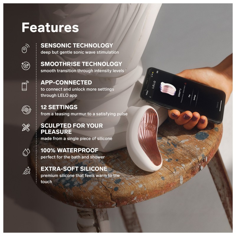 LELO Sona 3 - hanghullámos csiklóizgató (levendula) 126550 termék bemutató kép