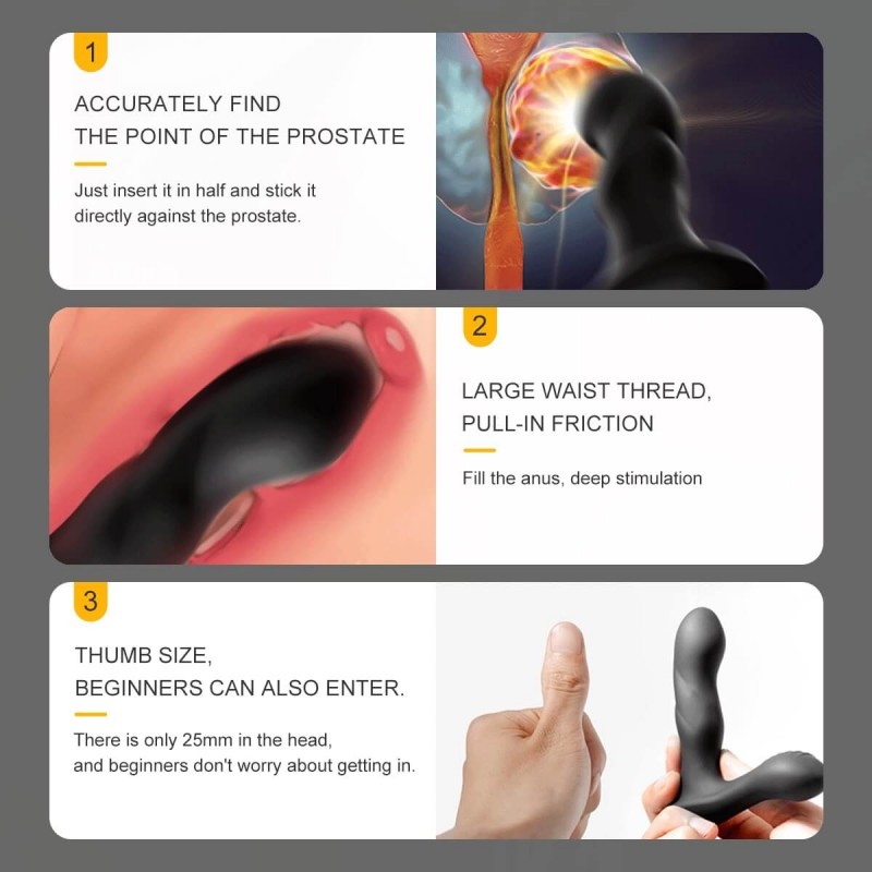 Leopard - 2 motoros prosztatavibrátor (fekete) 84733 termék bemutató kép