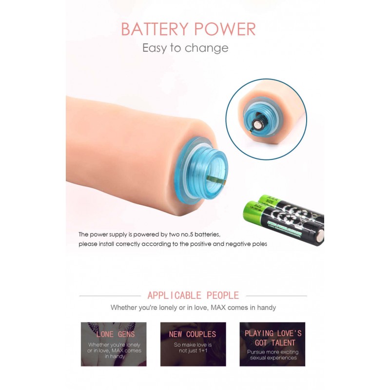 Lonely Max - élethű vibrátor (17cm) - natúr 72102 termék bemutató kép