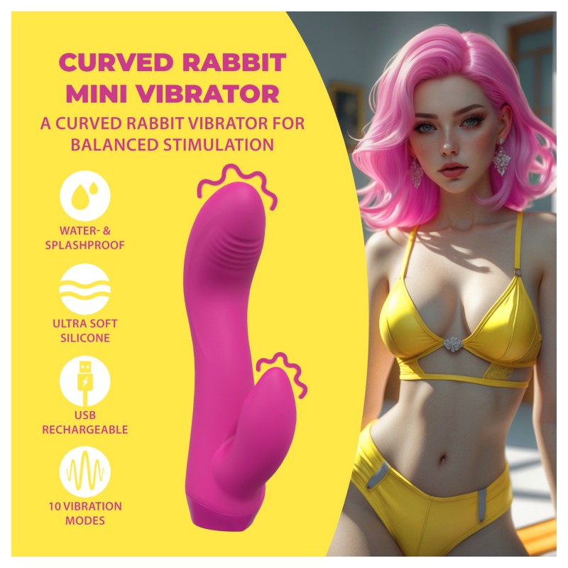 Loveline - íves nyuszis, csiklókaros mini vibrátor (rózsaszín) 167643 termék bemutató kép