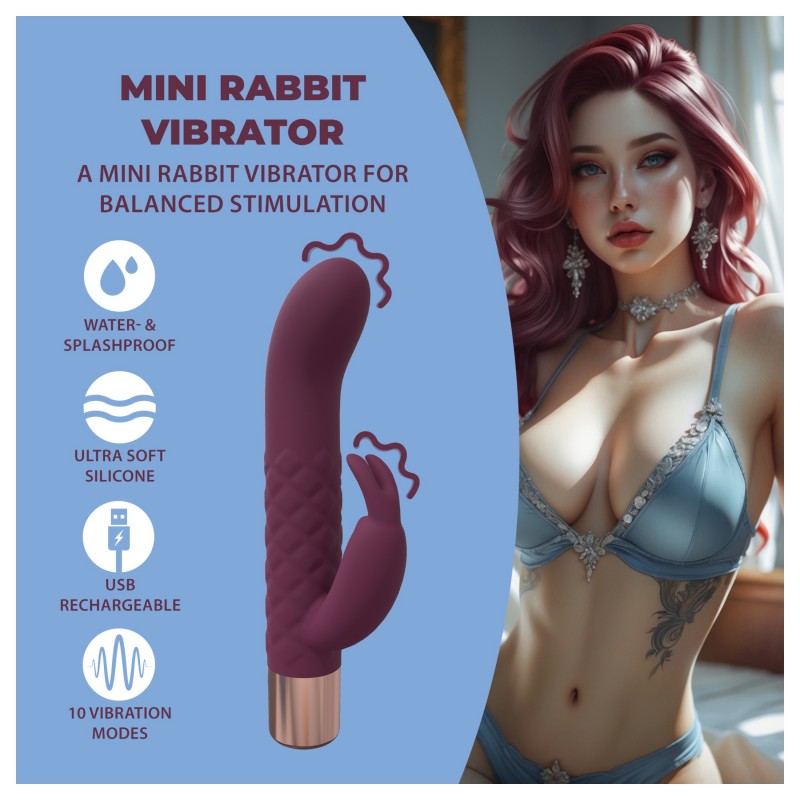 Loveline - mini nyuszis, csiklókaros vibrátor (piros) 167635 termék bemutató kép