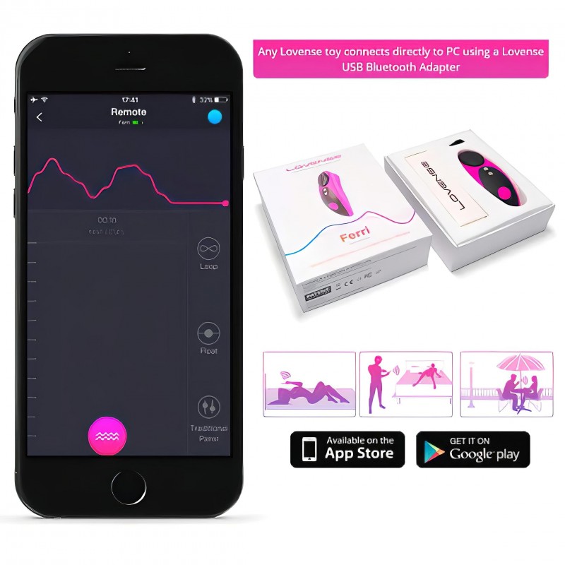 Lovense Ferri – App-vezérelt csiklóvibrátor (fekete-pink) 138282 termék bemutató kép