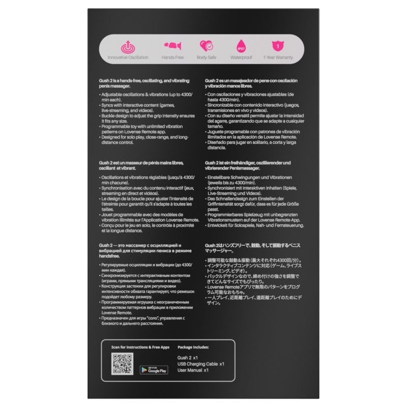 Lovense Gush 2 – App-vezérelt makk vibrátor (türkiz) 153860 termék bemutató kép