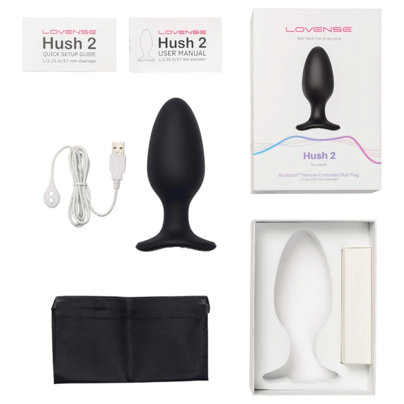 LOVENSE Hush 2 L - akkus kis anál vibrátor (57 mm, fekete) 131114 termék bemutató kép