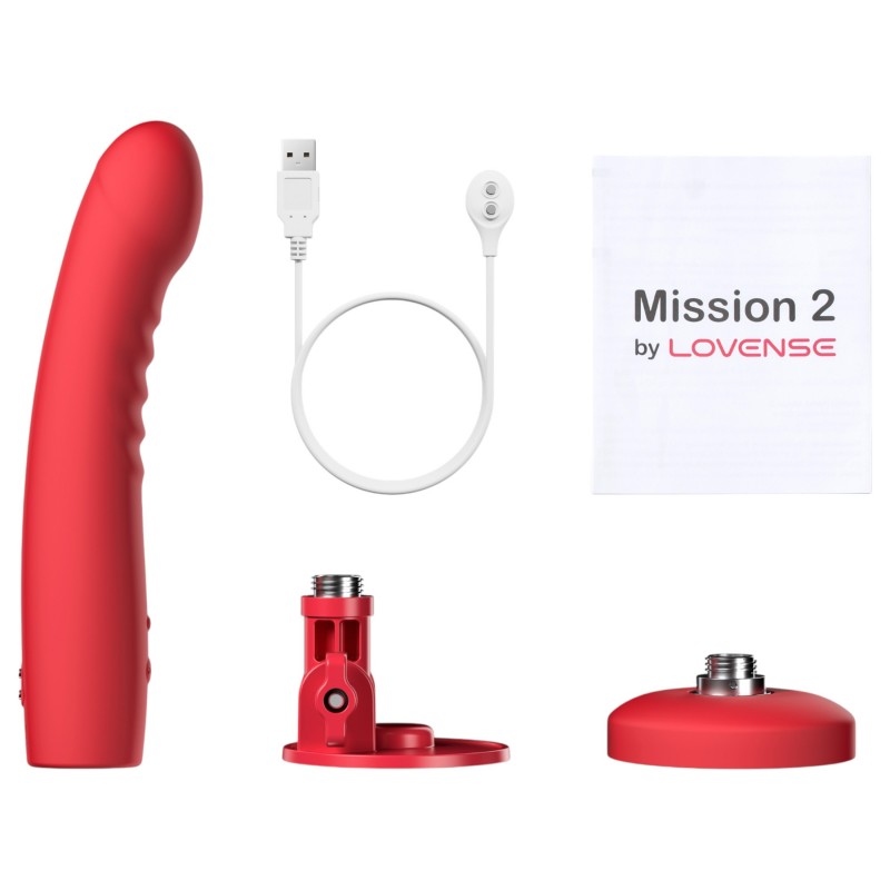 LOVENSE Mission 2 - okos vibrátor tapadókoronggal (piros) 122401 termék bemutató kép