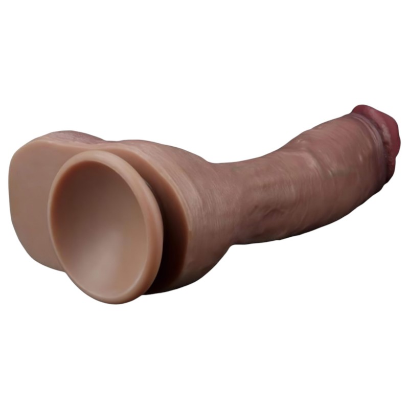 Lovetoy Nature Cock - kétrétegű élethű dildó - 26 cm (barna) 142091 termék bemutató kép