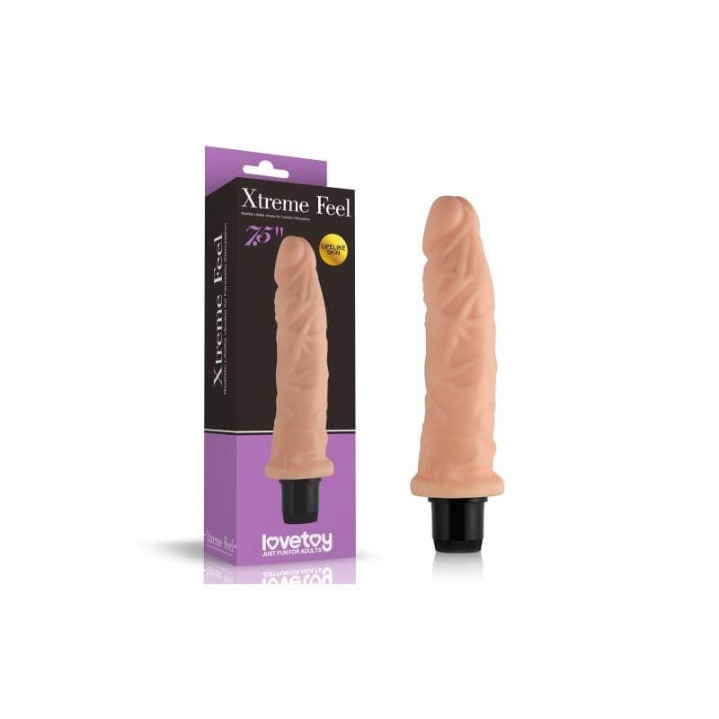Lovetoy Real Feel - élethű vibrátor - 19 cm (testszínű) 86442 termék bemutató kép