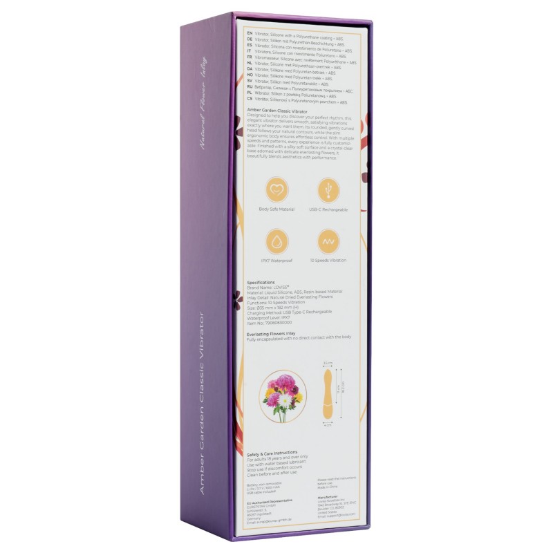 LOVISS Flower Amber - G-pont vibrátor (fekete) 149243 termék bemutató kép