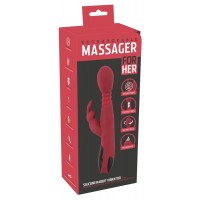 You2Toys Massager - lökő-forgó, melegítős G-pont vibrátor (piros) 57887 termék bemutató kép