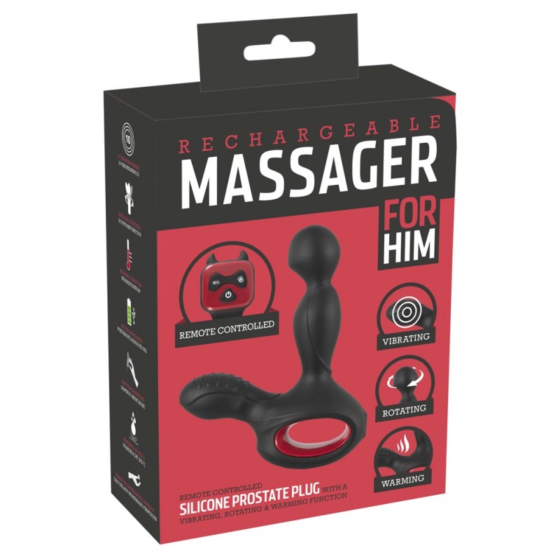 You2Toys Massager - forgó, melegítő prosztata vibrátor (fekete) 57885 termék bemutató kép