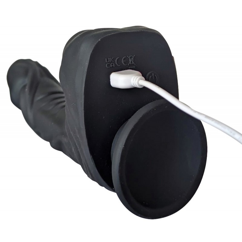 Naked Addiction - forgó-lökő élethű vibrátor (fekete) 93102 termék bemutató kép