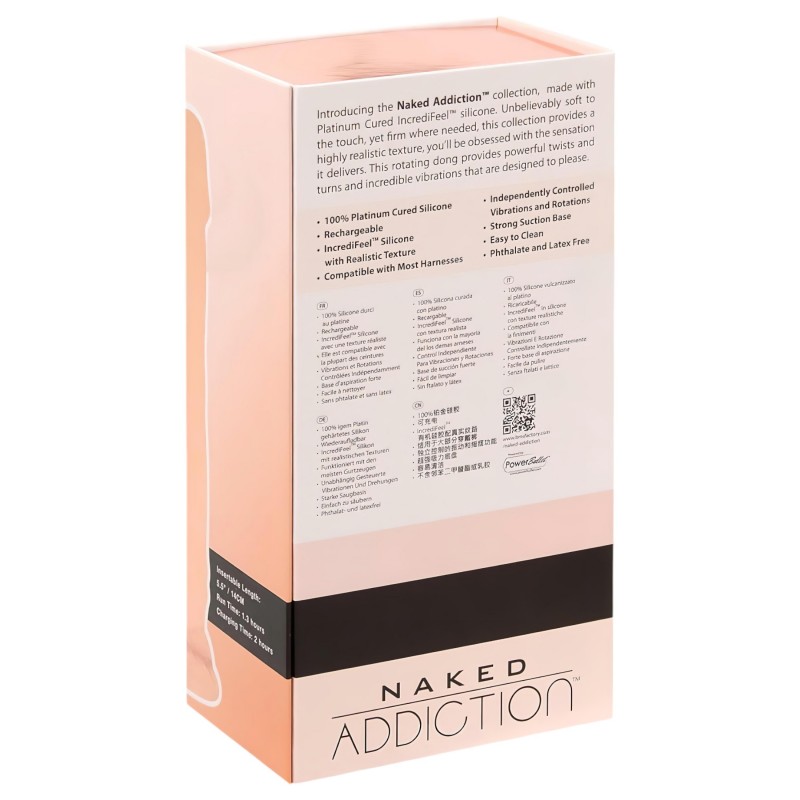 Naked Addiction Rotating 8 - forgó vibrátor (20 cm, natúr) 129761 termék bemutató kép