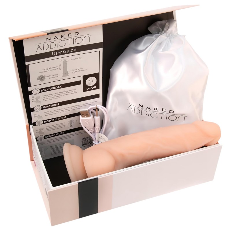 Naked Addiction Rotating 8 - forgó vibrátor (20 cm, natúr) 129771 termék bemutató kép