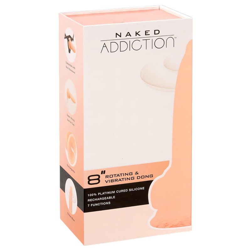 Naked Addiction Rotating 8 - forgó vibrátor (20 cm, natúr) 129762 termék bemutató kép