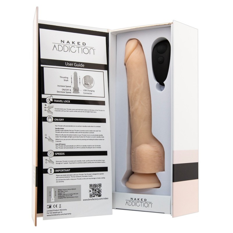 Naked Addiction Thrusting 9 - lökő vibrátor - natúr (23cm) 81130 termék bemutató kép