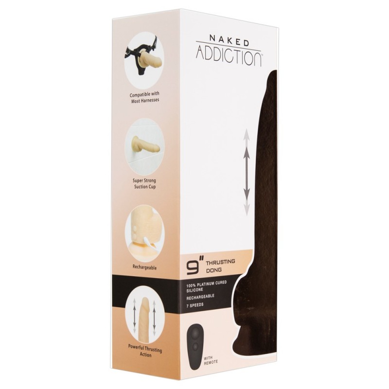 Naked Addiction Thrusting 9 - lökő vibrátor - natúr (23cm) 81131 termék bemutató kép