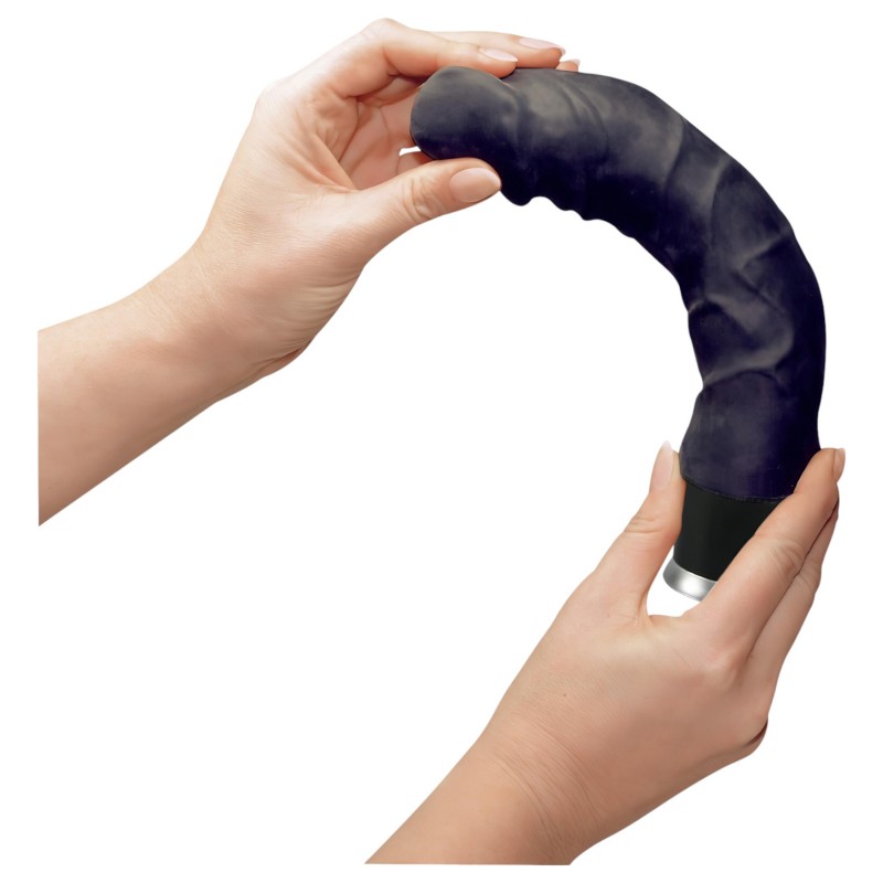 Nature Skin - fekete élethű vibrátor (22 cm) 169450 termék bemutató kép