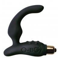 O-Boy keskeny szilikon prosztata vibrátor - fekete (7 ritmusú) 20583 termék bemutató kép