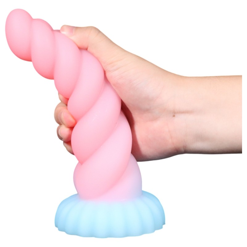 OgazR - világító unikornis dildó - 22 cm (szivárvány) 133791 termék bemutató kép