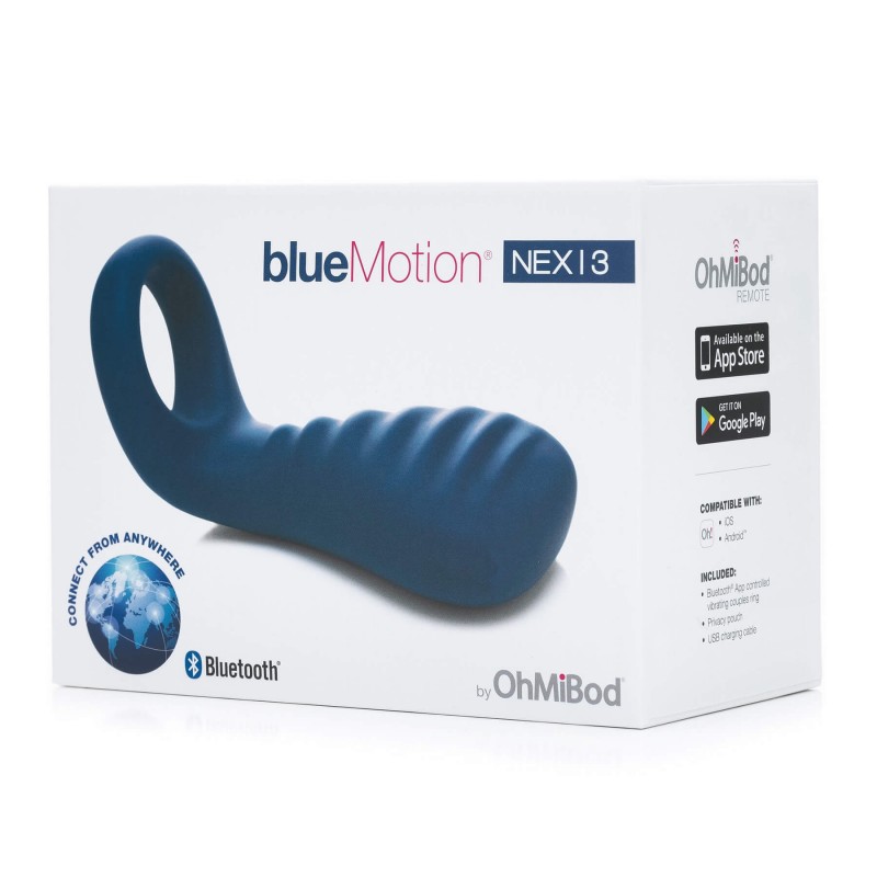 OHMIBOD Bluemotion Nex 3 - okos, akkus vibrációs péniszgyűrű (kék) 67987 termék bemutató kép