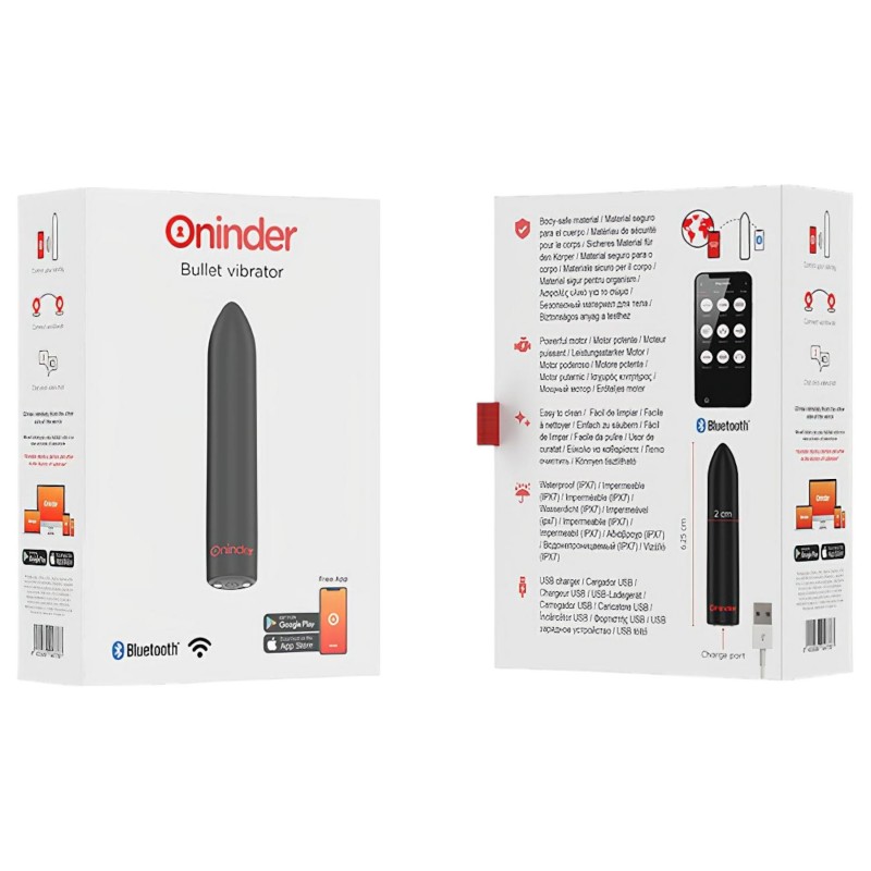 Oninder - App-vezérelt vibrátor (fekete) 146854 termék bemutató kép