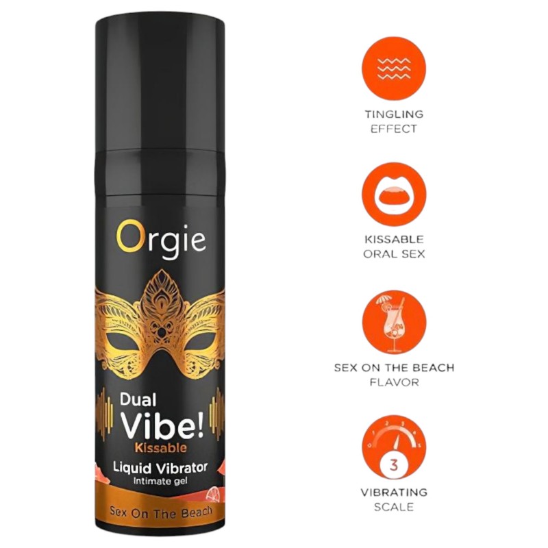 Orgie Dual Vibe - folyékony vibrátor , Sex on the Beach (15 ml) 163624 termék bemutató kép