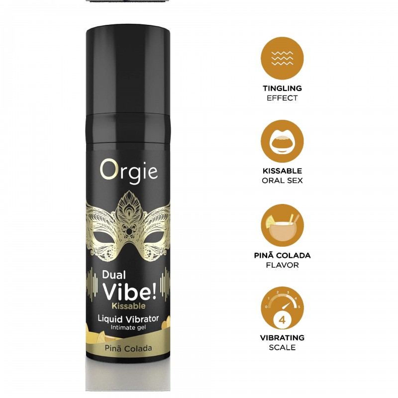 Orgie Dual Vibe! - folyékony vibrátor - Pinã Colada (15ml) 82848 termék bemutató kép