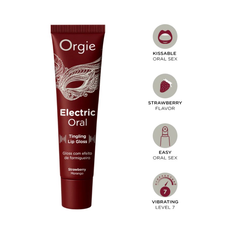 Orgie Electric Oral - bizsergető ajakfény orális szexhez, eper (10 ml) 166656 termék bemutató kép