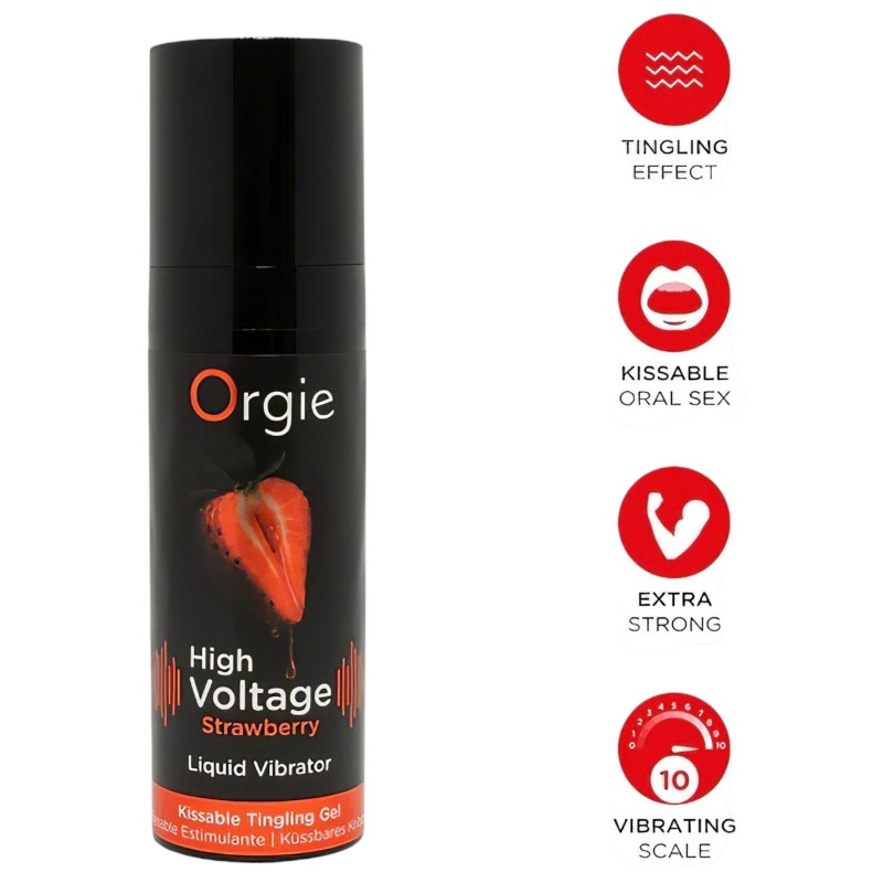 Orgie High Voltage - folyékony vibrátor - eper (15ml) 123567 termék bemutató kép
