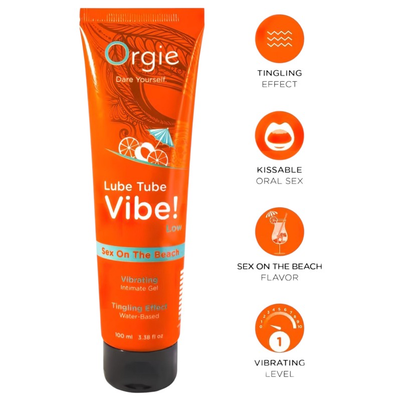 Orgie Lube Tube - bizsergető intim gél - Sex on the Beach (100ml) 118370 termék bemutató kép