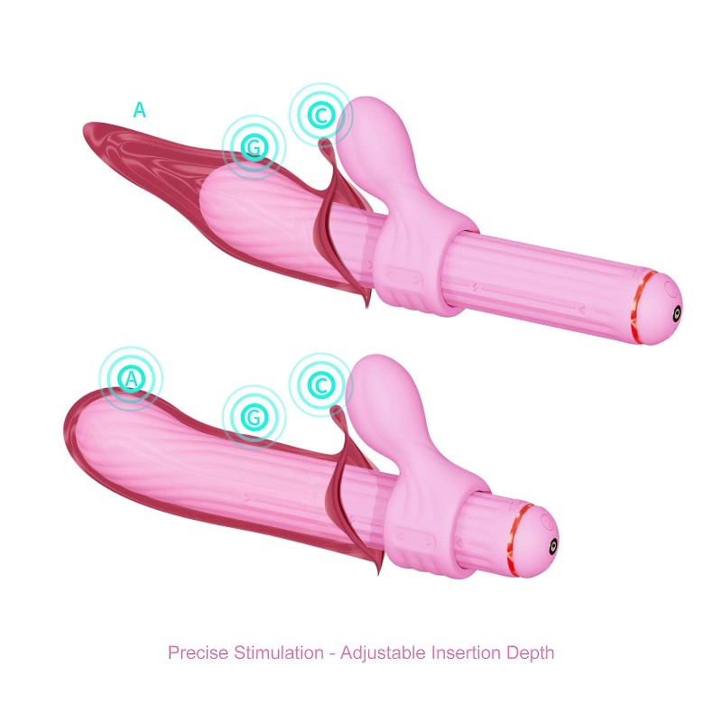 Magic Stick - vibrátor, cserélhető feltétekkel (pink) 110938 termék bemutató kép
